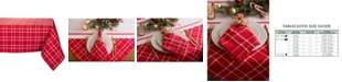 Design Imports Holly Berry Plaid Table Cloth 60" x 120"